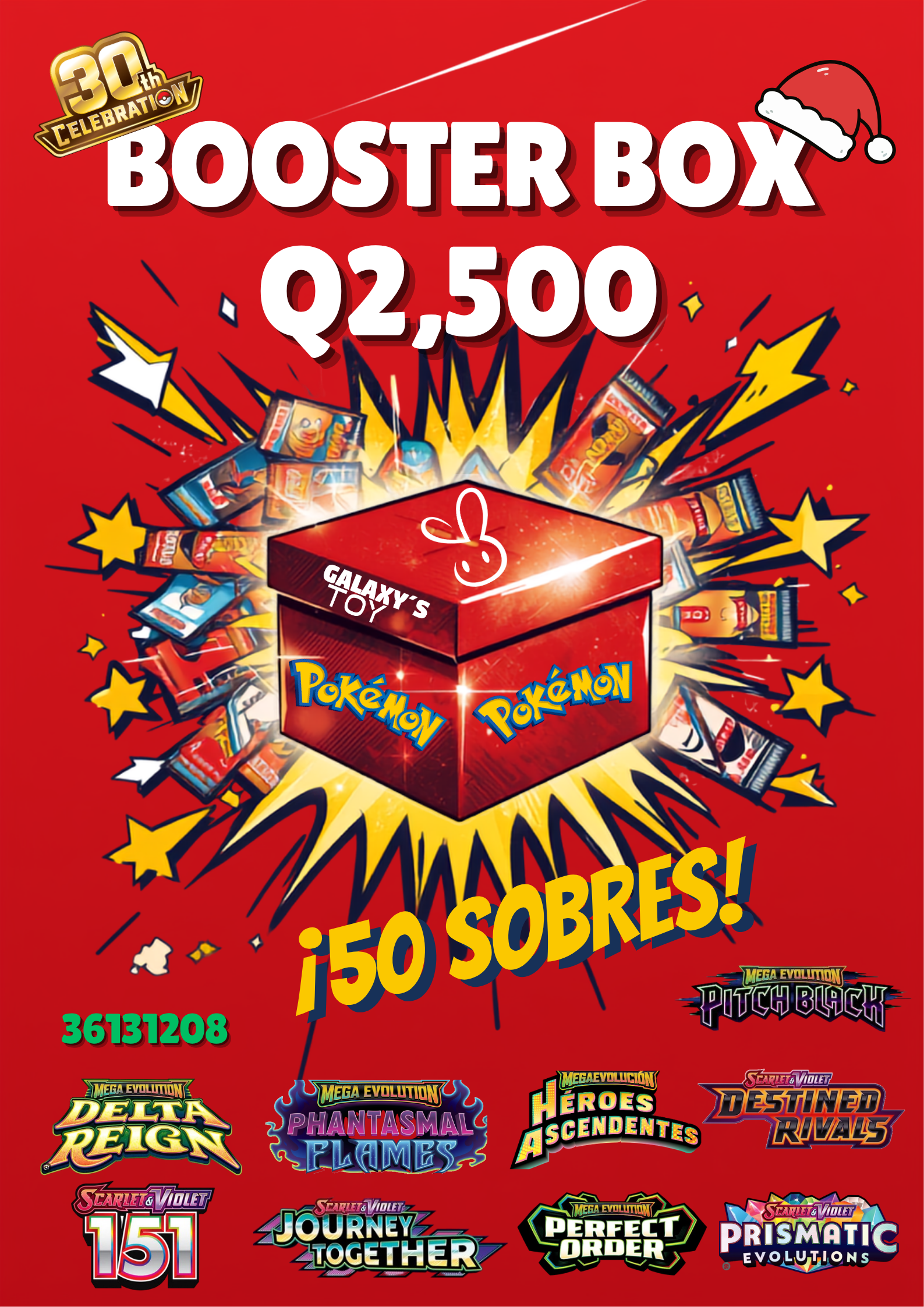Promoción Mystery Box Pokémon Booster Box Galaxys 2500 - Imagen 1